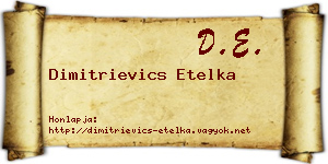 Dimitrievics Etelka névjegykártya